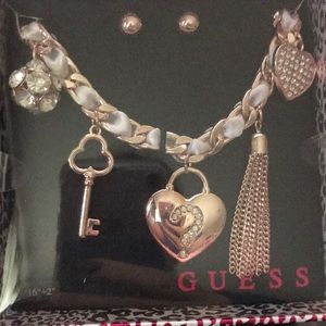 Guess necklace and earrings